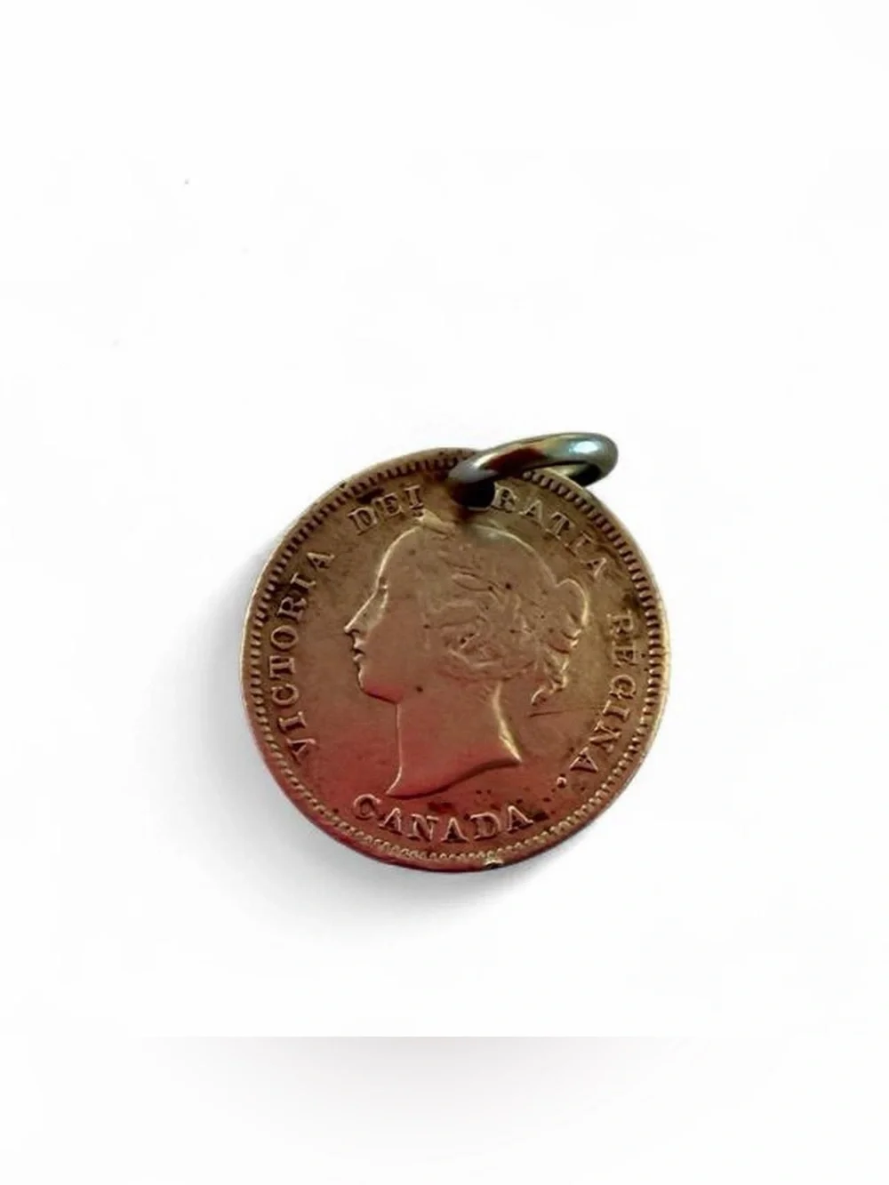 Antique Victorian Silver Canadian Coin Love Token LMB LBM Charm